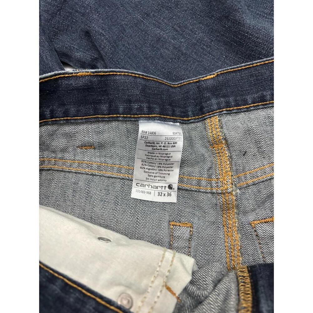Men’s Carhartt Relaxed Fit Straight Leg Dark Wash Jeans Size 32x36 - Picture 5 of 7